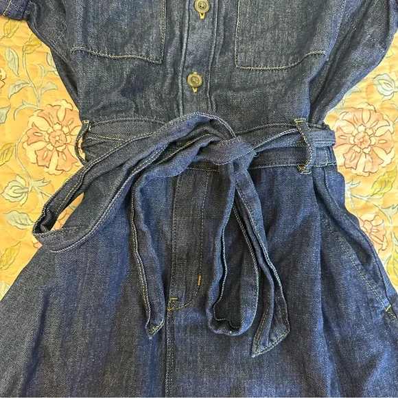 J. Crew Dark Indigo Denim Shirt Dress - Picture 3 of 6